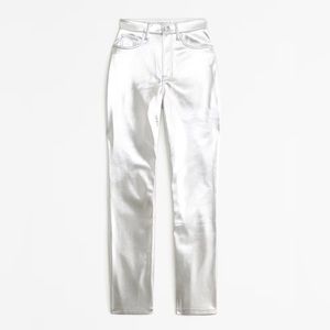 Abercrombie Curve Love Vegan Leather 90s Straight Pant (Long)
